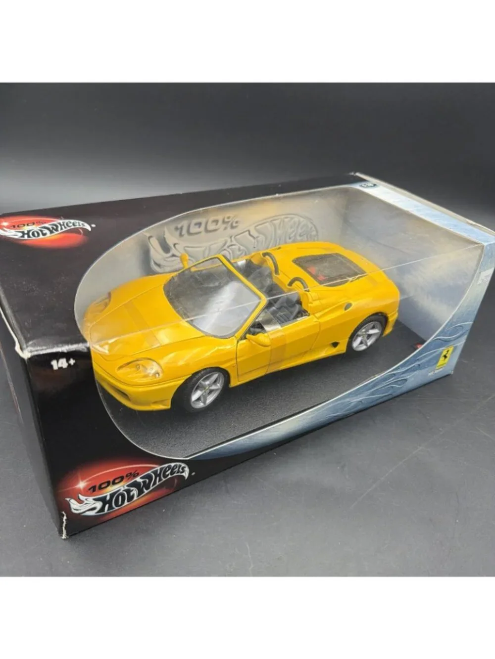 Hot Wheels Ferrari F360 Spider 1:18 Diecast Car - Yellow - New/Sealed